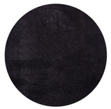 Mia´s Tapis Taos Tapis Moelleux à Poils Courts, Dessous antidérapant, Lavable à 30 degrés, Super Doux, Aspect Fourrure, Noir, 200 cm Rond