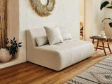 Lisa Design - Onyx - canapé modulable panoramique d'angle Droit 7 Places - en Tissu - Beige