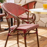 Oviala Fauteuil de bistrot Parisien en Aluminium Rouge