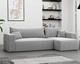 GREKPOL Canapé d'angle Convertible 145x248 à Gauche ou à Droite - Canapé 3 Places Convertible - Canapé avec Espace de Rangement - Canapé Lit - Canapé Convertible - Sofa Clair Gris