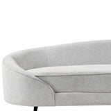 Beliani Canapé Glamour en Tissu Forme Courbée Pieds Noirs en Métal Blanc Cassé Savar