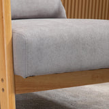 HOMCOM Fauteuil Lounge - 3 Coussins Inclus - Assise Profonde - accoudoirs - Structure Bois hévéa - Aspect Velours Gris