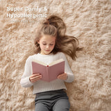 Homaxy Tapis Moelleux à Poils Longs - Dessous antidérapant - Lavable - pour Le Salon, la Chambre d'enfant, la Chambre à Coucher - 160 x 220 cm, Beige