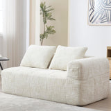 Zepneiy Canapé 2 Places, Fauteuil rembourré avec Méridienne, Canapé 2 Places Canapé Moderne Design avec Coussin et Poches latérales pour télécommande et téléphone Portable, Chenille Beige