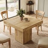 Tribesigns Table à Manger 100 cm, Table de Cuisine Carrée pour 4 Personnes pour Salle à Manger, Cuisine, Salon, Petits Espaces, avec Plateau et Pieds épais (Marron Clair)