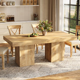Tribesigns Table à Manger 100 cm, Table de Cuisine Carrée pour 4 Personnes pour Salle à Manger, Cuisine, Salon, Petits Espaces, avec Plateau et Pieds épais (Marron Clair)