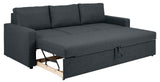 AC Design Furniture Richard 3 Places, Tissu, Gris foncé, H: 84 x B: 219 x T: 86 cm