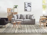 Beliani Canapé 3 Places en Velours Côtelé Gris Clair Rembourrage Épais en Mousse Ultra Confortable Idéal pour Salon Moderne et Industriel