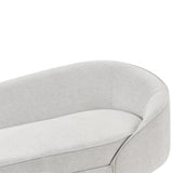 Canapé Glamour en Tissu Forme Courbée Pieds Noirs en Métal Blanc Cassé Savar