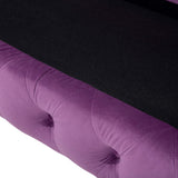 Beliani Canapé Fixe 3 Places Capitonné en Velours Violet de Qualité Idéal pour Salon au Design Glamour et Traditionnel