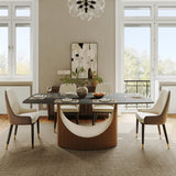 POVISON Table de Salle à Manger 180cm pour 6-8 Personnes, Table à Manger avec Plateau Rectangulaire en Pierre Frittée Noir, Pied en Acier Carbone,Table sans Chaise, 180 * 90 * 75cm
