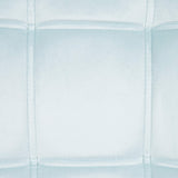 Fauteuil Scandinave Tapissé en Velours Bleu Clair de Qualité avec Dossier Capitonné pour Salon Design Rétro et Glamour Beliani