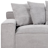 Beliani Canapé 3 Places en Velours Côtelé Gris Clair Rembourrage Épais en Mousse Ultra Confortable Idéal pour Salon Moderne et Industriel