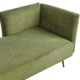 Beliani Chaise Longue Moderne Côté Droit en Tissu Polyester avec Coussins Pieds en Métal Vert Riom