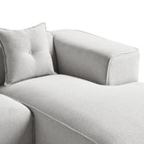 Canapé d'Angle Côté Gauche 3 Places avec Coussins Rembourré en Tissu Gris Clair Dolva