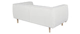Miliboo Canapé scandinave 2-3 Places en Tissu Effet Laine bouclée écru et Bois Clair Morris