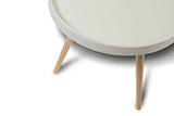 Furnhouse Moderne Scandinave Rétro Vintage Design Blanc Table à café Opus, Couleur Naturelle Hêtre Massif Pieds, 90x90x45