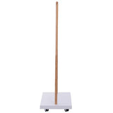 Homcom Portant vêtements sur roulettes Design Cosy Chic dim. 80L x 45l x 150H cm MDF Blanc Bambou
