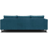 HOMIFAB Canapé 3 Places Convertibles en Velours Bleu Canard - Viktor