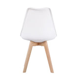 H.J WeDoo Lot de 4 chaises de Salle à Manger scandinaves, Chaises Rétro Bois de hêtre Massif- Blanc