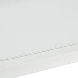 Relaxdays Console 2 Plateaux, Couloir et Salon, 70x110x30 cm, métal, Verre, Aspect Bois, Support à étagères, Blanc