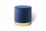 LIFA LIVING Pouf Salon en Velours 30 x 38 cm, Petit Tabouret Ottoman Vieux Rose avec Base en métal doré, pour la Chambre et la Cuisine