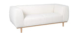 Miliboo Canapé scandinave 2-3 Places en Tissu Effet Laine bouclée écru et Bois Clair Morris