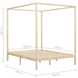 vidaXL Cadre de Lit à Baldaquin Lit Double Lit Adulte Lit Coffre Sommier à Lattes Chambre à Coucher Maison Intérieur 160x200 cm Bois de Pin Massif