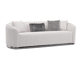 Vente-unique - Canapé 3 Places en Tissu Bouclette Blanc cassé ELFIRA