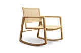 Rocking Chair en cannage Aksel - Bois Massif, Esthétique intemporelle, Produit 100% Bois, Bois de Rotin | Un Rocking Chair pour célébrer Le Retour du cannage - Beige (L59 x H83 x P75 cm)
