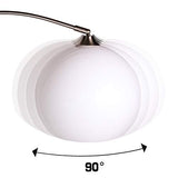 CCLIFE Lampe Lampadaire à arc salon courbée, Lampe arceau moderne en chrome Lampadaire sur pied marbre, Couleur: Blanc, réglable en hauteur 130-180cm