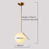 GHJA Suspension sphérique à la Mode Moderne, Suspension en Fer doré et Lustre en Verre (30 cm)
