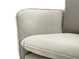 Canapé Velours, Vienna, 2 Places, Beige, 160x92x95