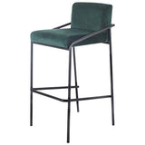 Damiware LEV Tabouret de Bar - Velours - Couleur Vert Foncé - Tabouret de Bar Assise 75 - Tabouret Bar Industriel Chic - Tabouret Velours - Assise Confortable - Qualité supérieure
