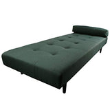 Nimara Charlie Daybed en velours et tissu – Lit de jour en velours avec appuie-tête, coussin – Anvendbar en canapé – Avec pieds en bois noir – Dimensions : 80 x 200 cm