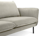 Canapé Velours, Vienna, 2 Places, Beige, 160x92x95