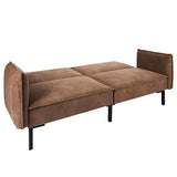 AltoBuy Flip - Canapé Convertible Bois d'Eucalyptus Tissu Marron