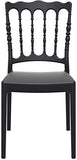 Lot de 4 chaises empilables Napoleon en Polypropylene Noir