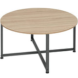 TecTake Table Basse Ronde de Style Industriel Table de Salon Table de canapé Table d’appoint Bois MDF – diverses Couleurs (Marron Clair)