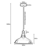 Générique Lampe à Suspension Industrielle, de Plafond en métal Vintage, éclairage Suspension, Abat-Jour, Lustre, luminaire, Suspendue loft pour Cuisine Restaurant (Vert) 30cmx30cmx16cm