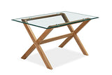 Movian Marque Amazon Table à Manger Rectangulaire 150x85x75cm Chêne Massif Verre Trempé