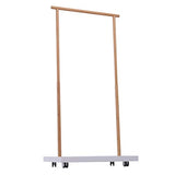 Homcom Portant vêtements sur roulettes Design Cosy Chic dim. 80L x 45l x 150H cm MDF Blanc Bambou