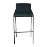 Damiware LEV Tabouret de Bar - Velours - Couleur Vert Foncé - Tabouret de Bar Assise 75 - Tabouret Bar Industriel Chic - Tabouret Velours - Assise Confortable - Qualité supérieure