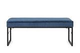 LIFA LIVING Banquette d'intérieur, Tabouret en Velours Bleu pour Chambre à Coucher, Salon et entrée, pour 2 Personnes, Style Vintage