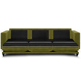 HOMIFAB Canapé 3 Places Convertibles en Velours Vert Olive - Collection Viktor