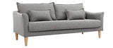Miliboo Canapé scandinave 3 Places en Tissu Gris et Bois Clair Kate