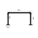 OROPY Tringle à vêtement Industriel, Lot de 2, Porte Manteaux Rétro 49cm, Penderie Murale Rail de Suspension Style Loft de Tuyau Barre en Métal (Deux Bases)