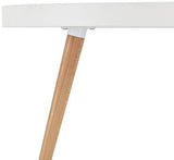 Furnhouse Moderne Scandinave Rétro Vintage Design Blanc Table à café Opus, Couleur Naturelle Hêtre Massif Pieds, 90x90x45