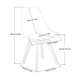 EGGREE Chaises Salle à Manger Scandinaves Lot de 4 Chaises de Cuisine, Rétro Rembourrée Chaise de Salle de Bureau, Pieds en Bois de Hêtre Massif, Blanc