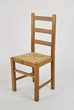 t m c s Tommychairs - Set 4 chaises Rustica pour Cuisine, Bar et Salle à Manger, Robuste Structure en Bois de hêtre peindré en Couleur chêne et Assise en Paille